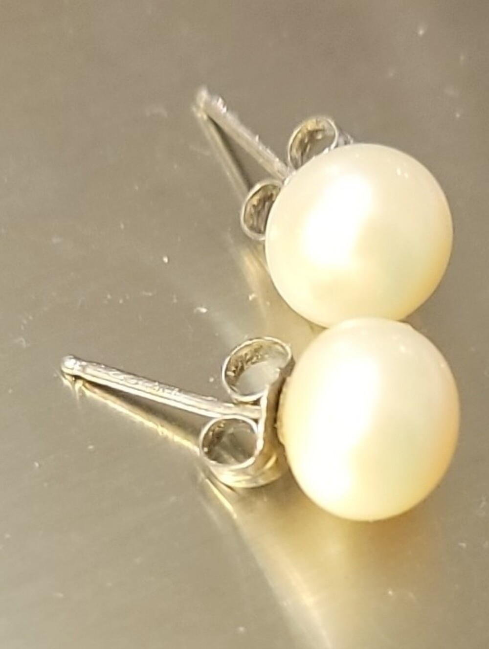 Classic Pearl Stud Earrings in Cream - Timeless Women's Jewelry